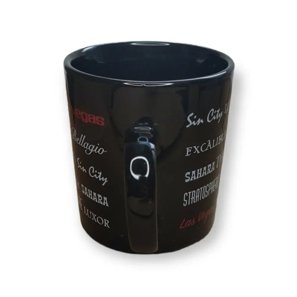 Las Vegas Sin City Casino Novelty Souvenir Black Ceramic Coffee Tea‎ Mug